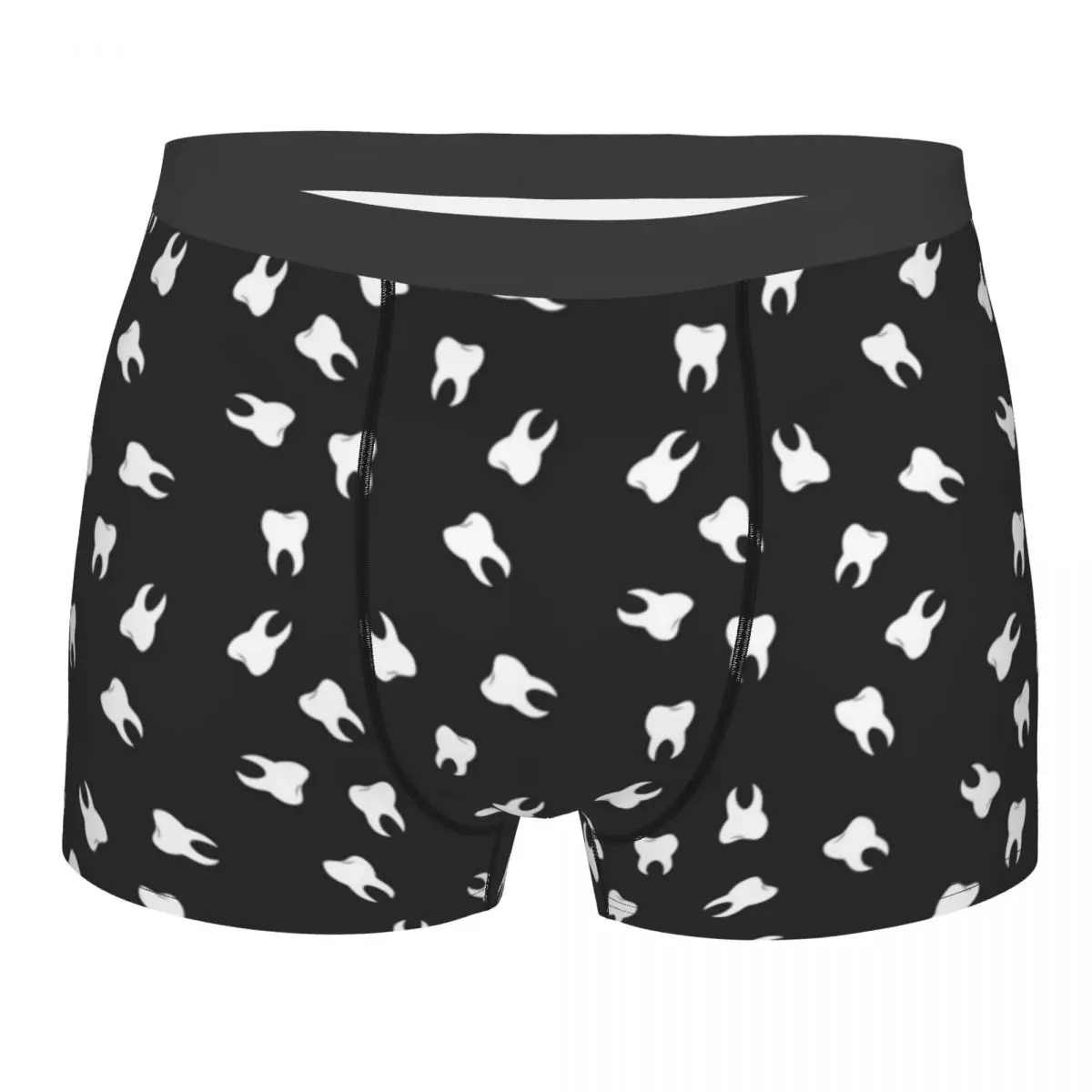 

White Teeth Men Underwear Boxer Shorts Panties Sexy Polyester Underpants for Male S-XXL