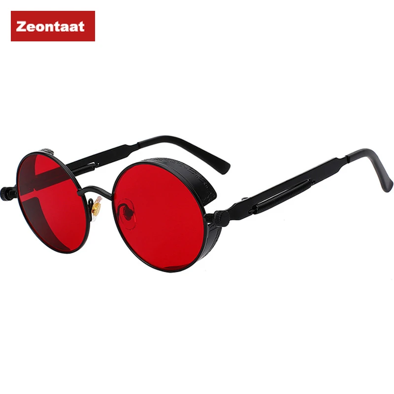 

2020 металлические солнцезащитные очки в стиле стимпанк для мужчин и женщин, модные круглые очки, брендовый дизайн, Винтажные Солнцезащитные ...