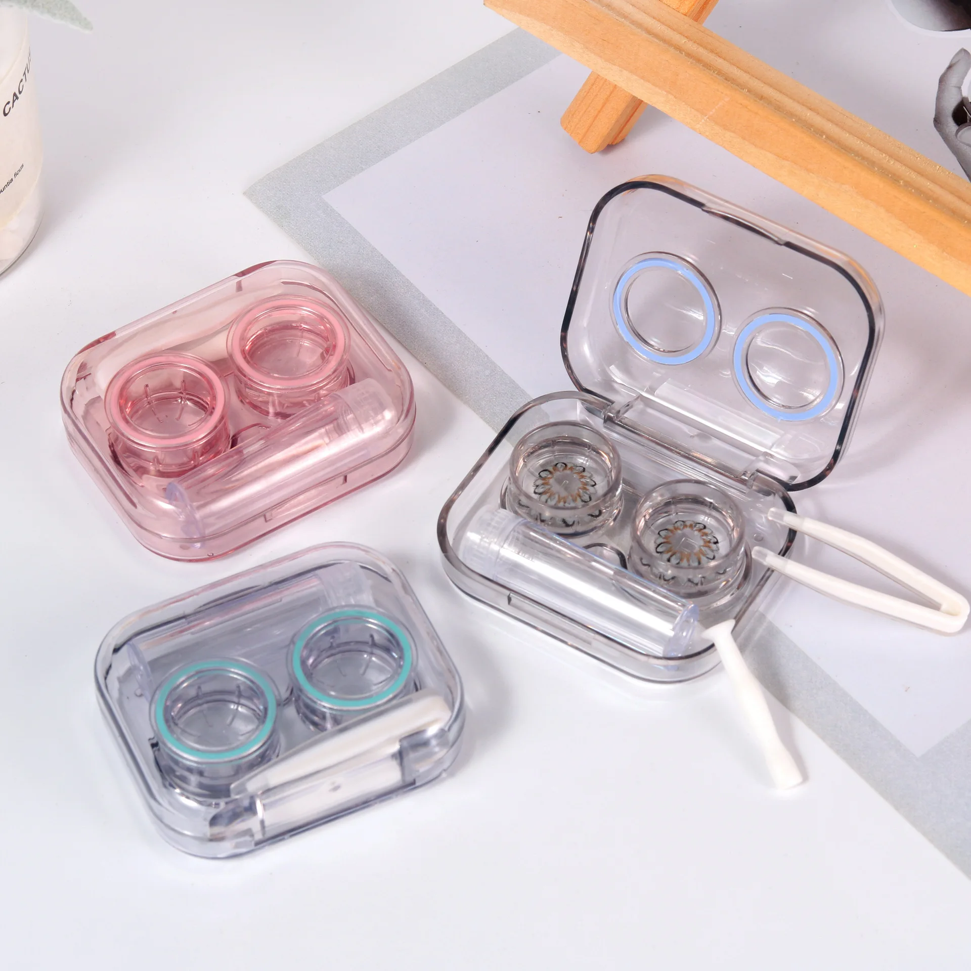 

Бесплатная доставка, органайзер для макияжа, чехол для контактных линз, тонкий дизайнерский чехол, футляр для хранения контактов с глазами, ...