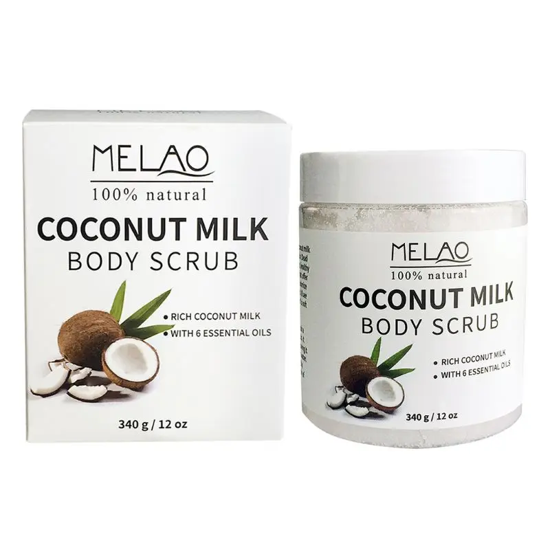 

Coconut Milk Essential Oil Body Face Scrub Exfoliating Blackheads Sea Salt Natural Whitening Cream