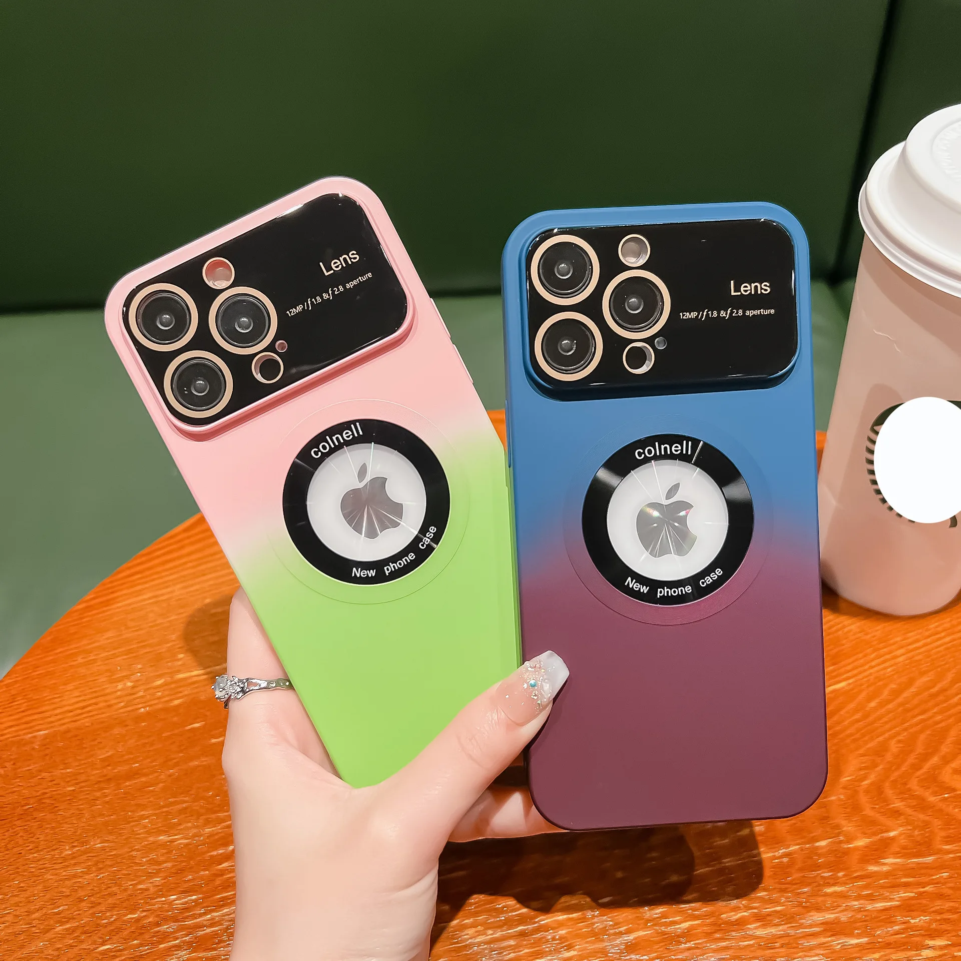 

Large Window 2 color Gradient Magnetic Skin Protective Phone Case for iPhone 11 14 13 12 Pro Max 11 12 13 14 Pro 11 12 13 14