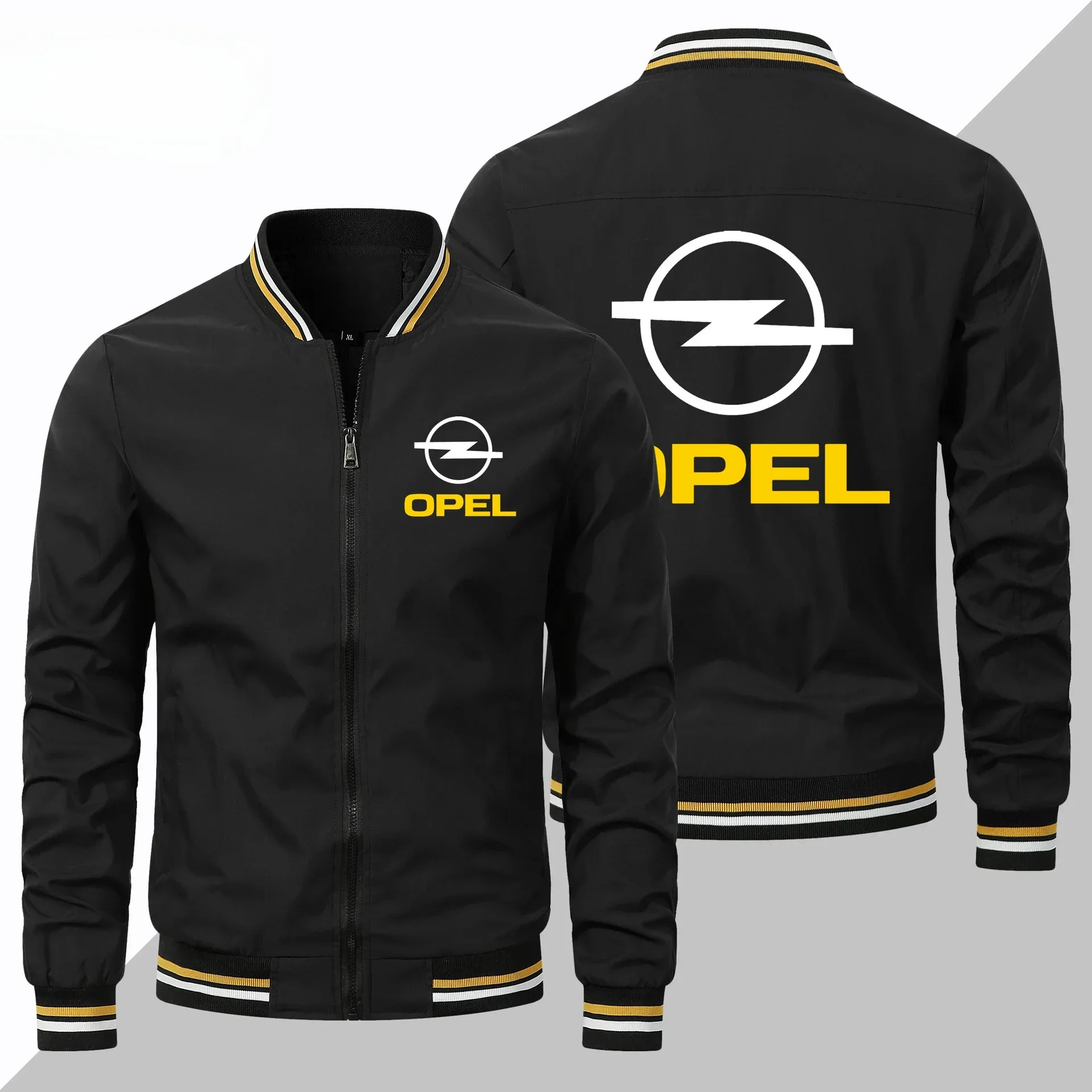 Spring Thin Casual Opel Car Logo Printed Jacket Men's Zipper White