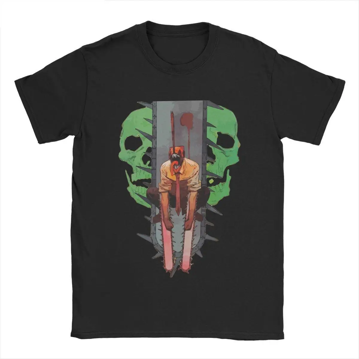 

Men T-Shirt Chainsaw Man Makima Devil Anime Vintage Cotton Tee Shirt Short Sleeve T Shirt Round Neck Clothing Gift Idea