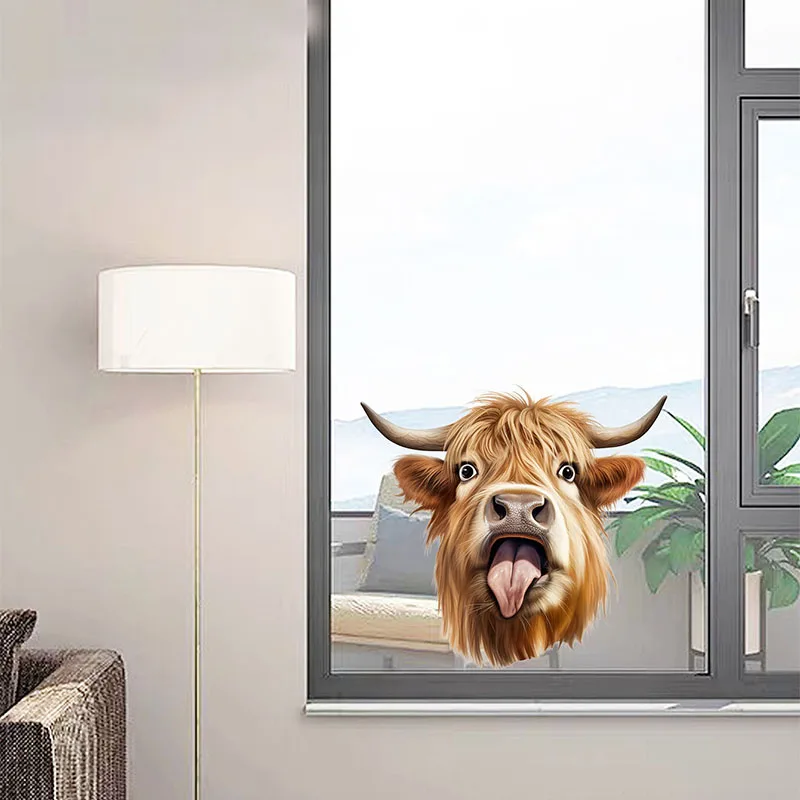 Самоклеящаяся декоративная настенная наклейка в виде коровы для ванной комнаты