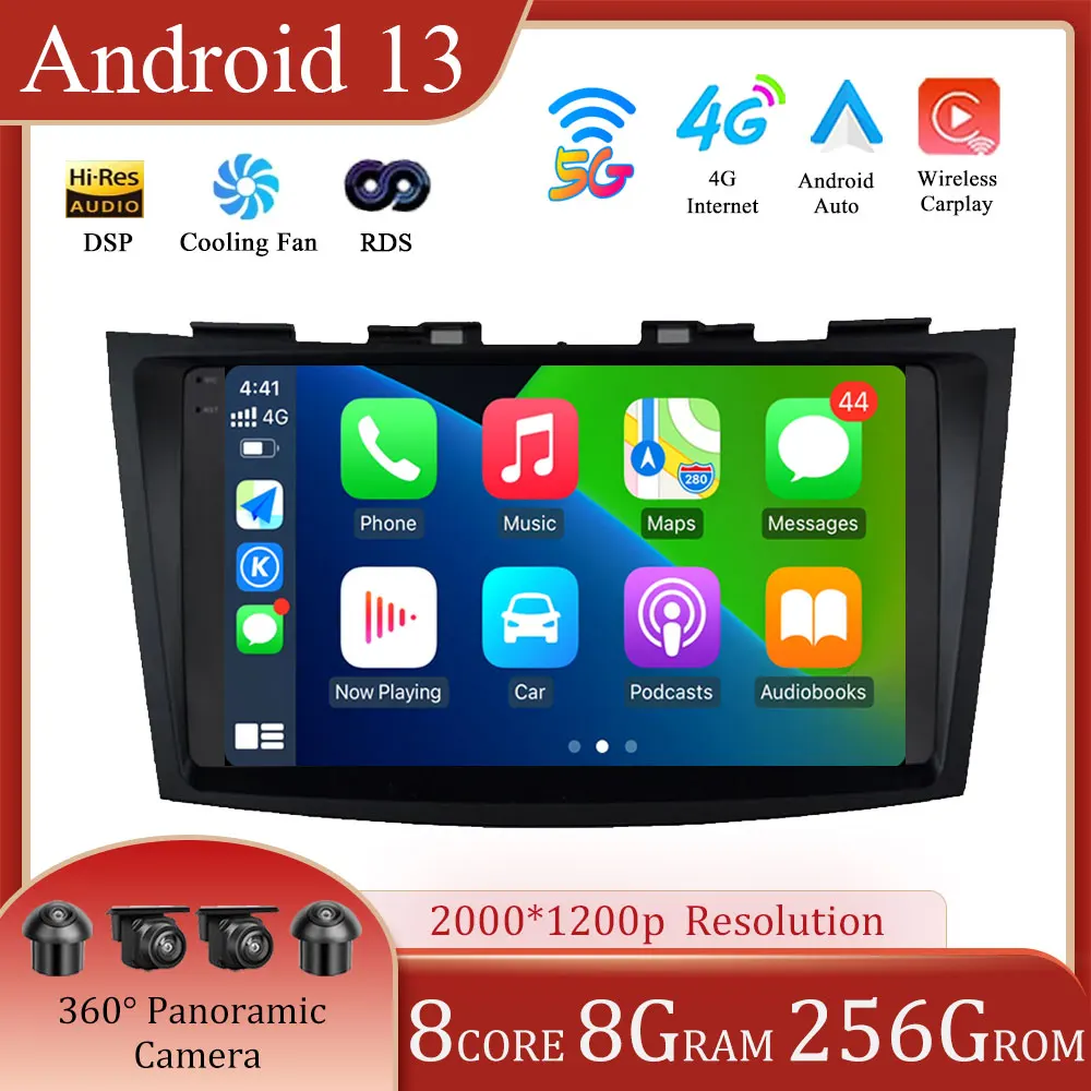 

9 дюймов Android 13 для Suzuki Swift 4 2011 - 2017 автомобильное радио мультимедийный видеоплеер навигация GPS 4G WIFI интеллектуальная система