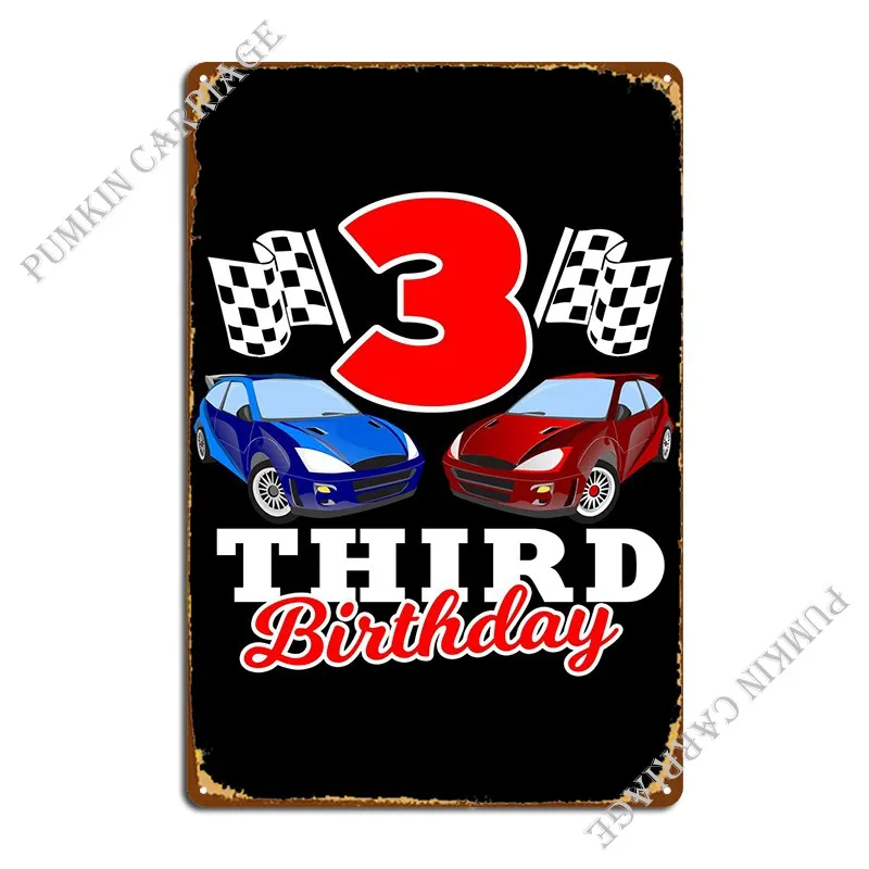 

Металлический плакат в виде знака на третий день рождения мальчика