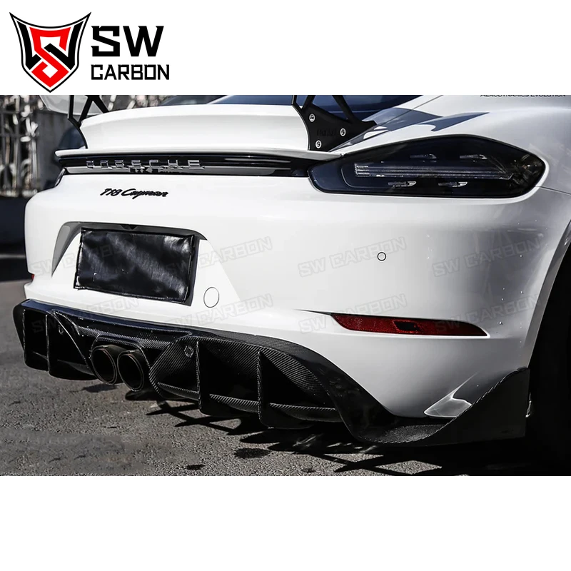 Задний диффузор высокого качества из углеродного волокна в стиле BK для Porsche Boxster