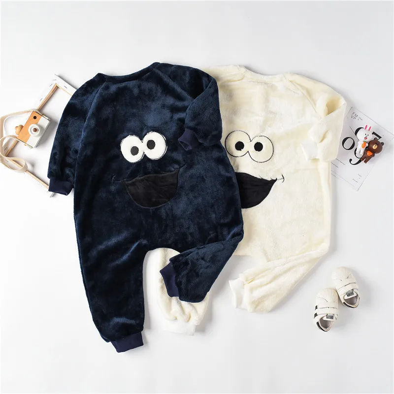 

Onesie Kids Boys Girls Pajamas Winter Children Flannel Animal Pyjama Baby Sleepwear Cartoon Big Eyes Sleeping Bag 80-130cm