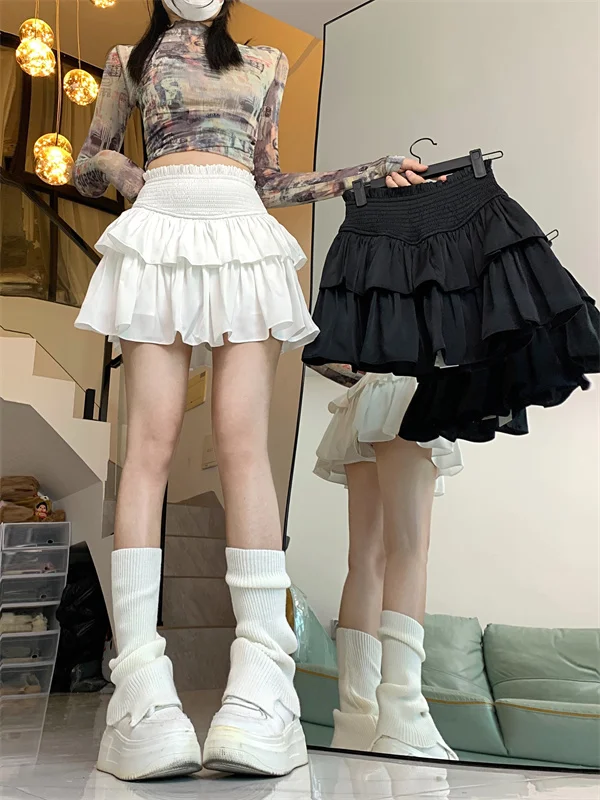 Новая летняя черная пышная юбка трапециевидной формы с высокой талией женские