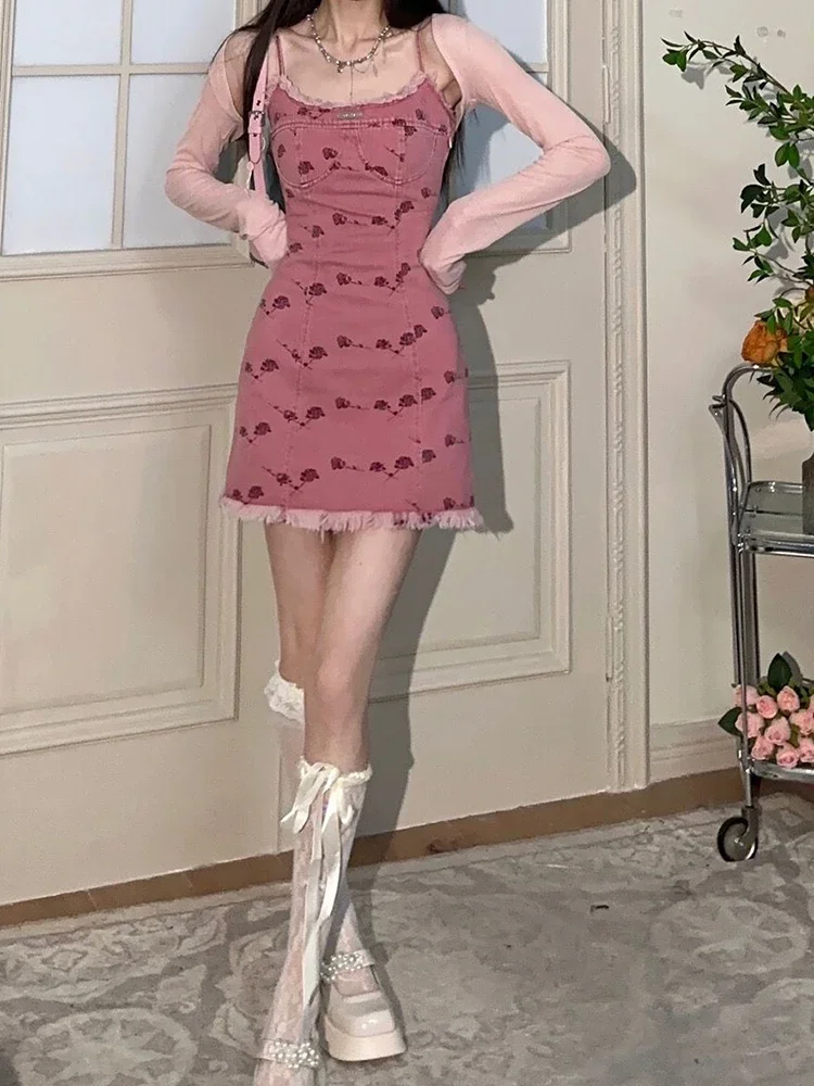 Милое сексуальное платье MiiiiX на бретельках с цветочным принтом для девушек