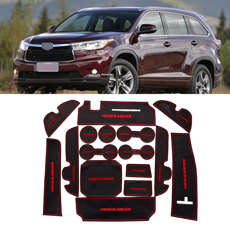 16 шт. автомобильные резиновые Противоскользящие коврики для Toyota Highlander 2015 2016 2017 2018