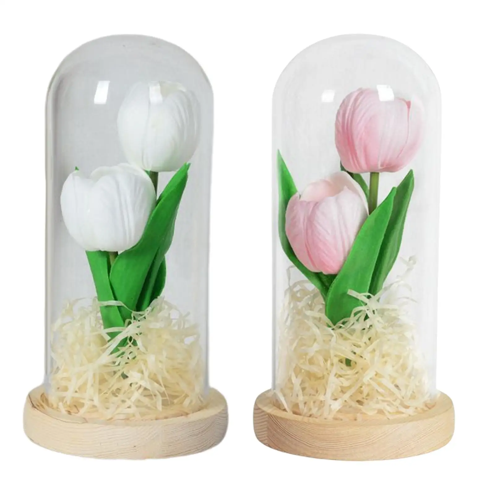 

Faux Flower LED Light Flowers Dome Centerpiece Accessories Romantic Wedding Decor Scenery Supplies Table Night Lamp Night Light