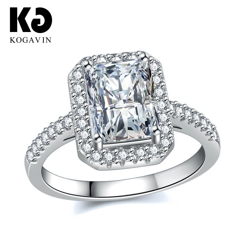 

KOGAVIN Rings Gift anillos Accessories Wedding Female Party Cubic Zirconia Fashion Crystal Engagement Women anillos mujer Ring