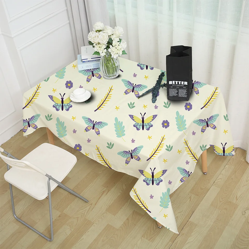 

Special Offer American Style Living Room Polyester Table Cloth Mushroom Maple Leaf Pattern Table Cover Restaurant Mantel