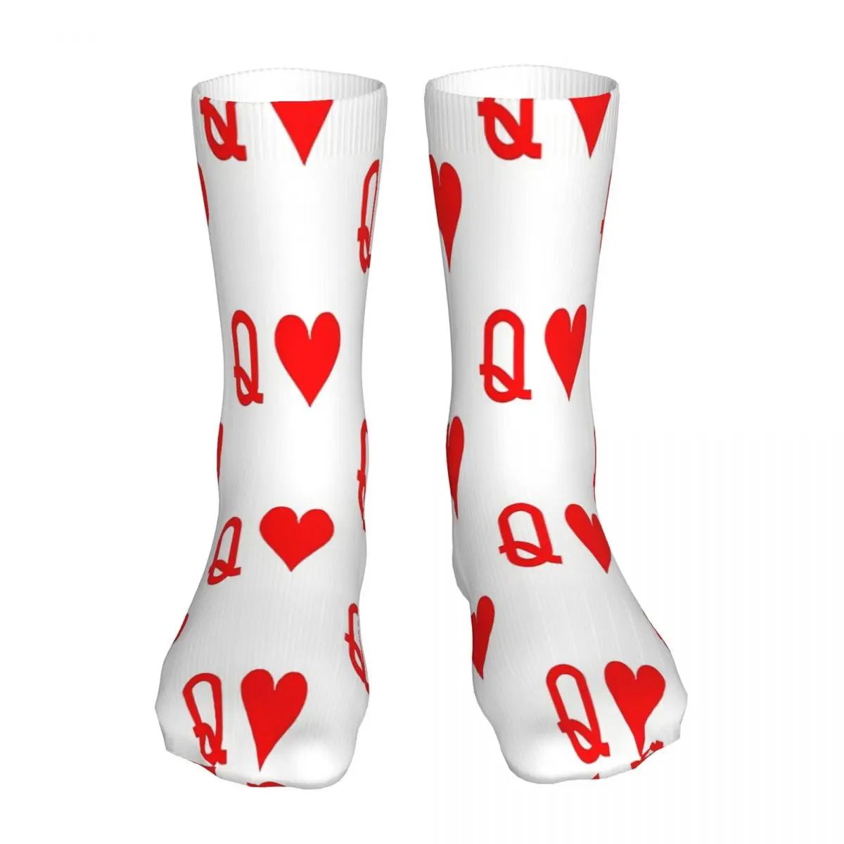 

Queen Of Hearts Playing Card Magician Poker Player Sock Socks Men Women Polyester Stockings Customizable Design