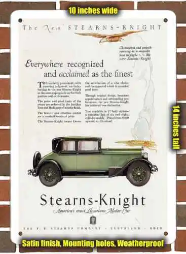 Металлический знак-1927 Stearns-Knight автомобили-10x14 дюймов