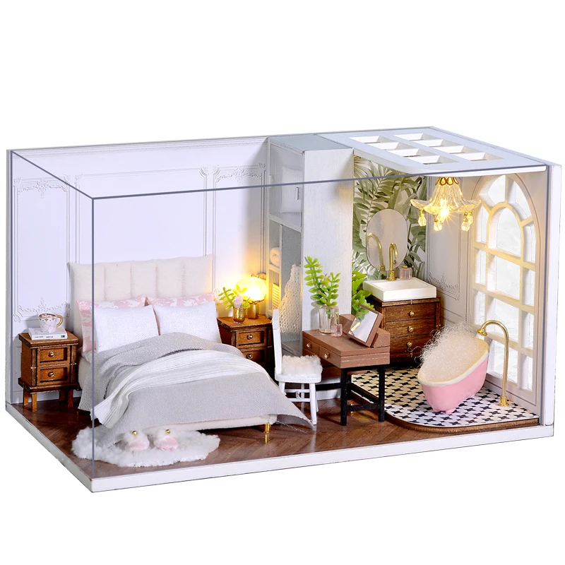 

Unfinished 3D DIY Miniature Dollhouse Kit Kids Craft DIY Toys Christmas Birthday Gift