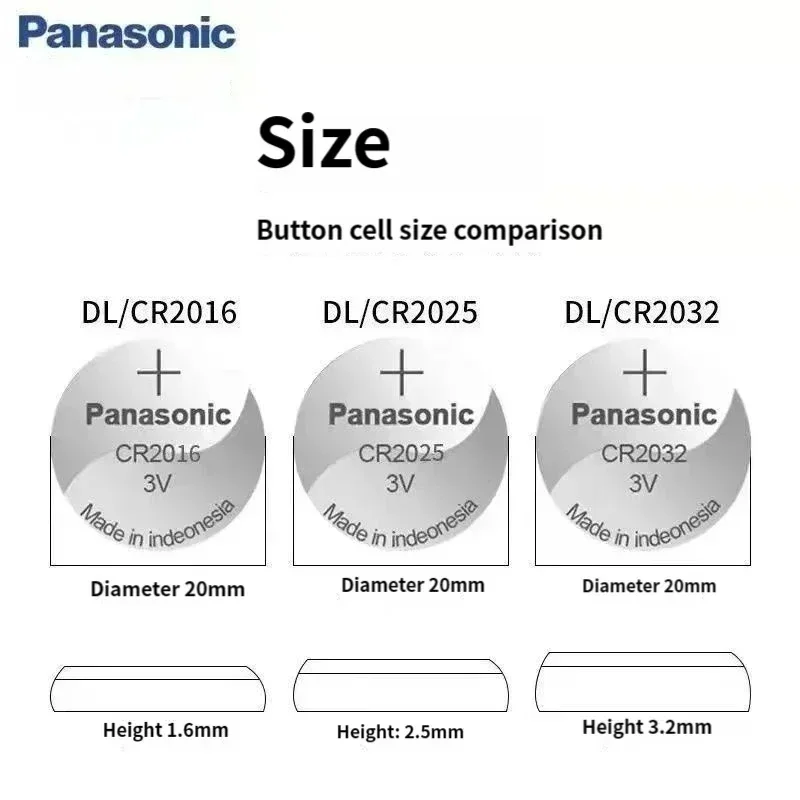 Оригинальная литиевая кнопочная батарейка Panasonic CR2032 3V (DL2032, BR2032, ECR2032) для автомобильных ключей, пультов гаражных ворот, часов (art.: 3920db151cb3a) - 3920db151cb3a