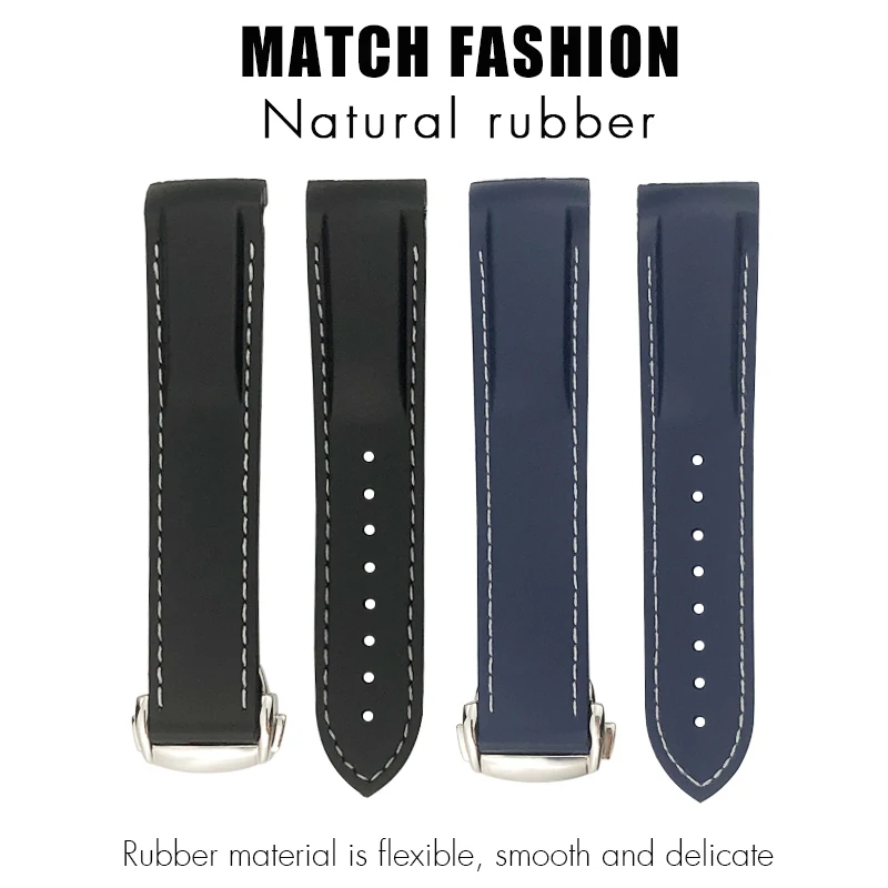 

Rubber Silicone Watchband 18mm 19mm 20mm 21mm 22mm Fit for Omega Seamaster GMT Diver 300 Speedmaster Seiko Hamilton Watch Strap