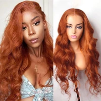 orange wig deep wave frontal wigs long synthetic lace front wig for black women with natural hairline heat resistant