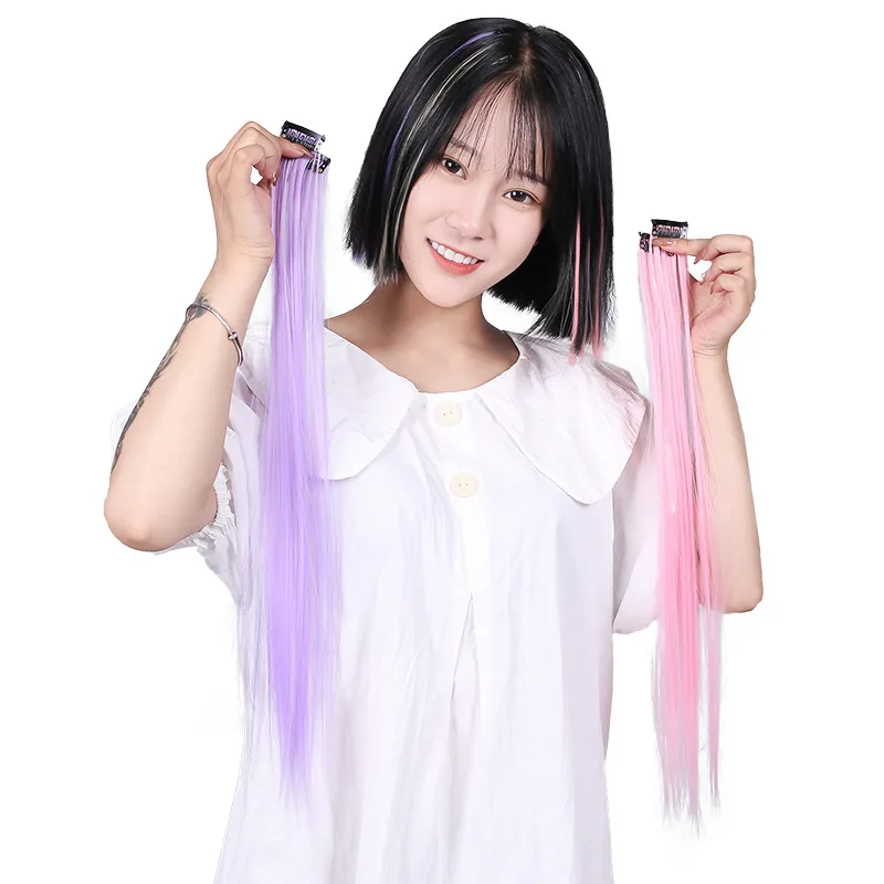 

1pc Color Hair Piece Wig Piece Hair Hanging Ear Dyeing Piece Simulation Hair Bleach Dyeing Wig Female High Temperature Wire Hair