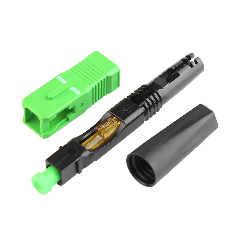 100PCS FTTH  SC APC Fiber Optic Fast Connectorquick connector Embedded single-mode SCAPC fiber optic connector Free shipping