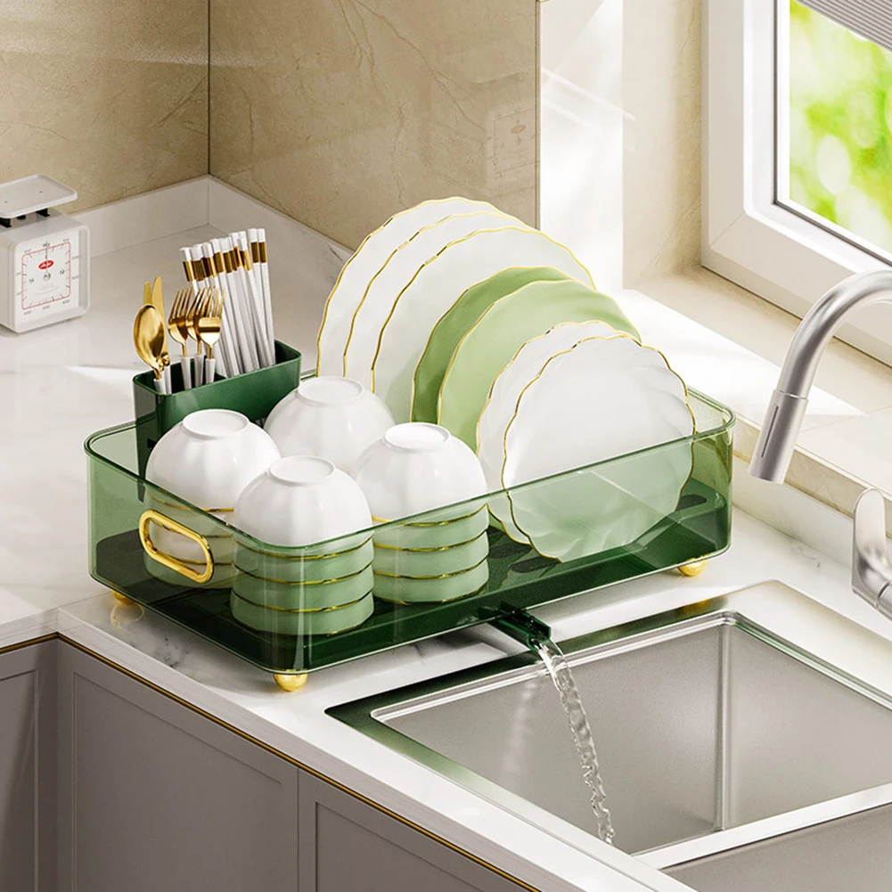 

Plastic Bowl Basin With Drainage Hole Space Saving Tableware Storage Rack For Home Kitchens