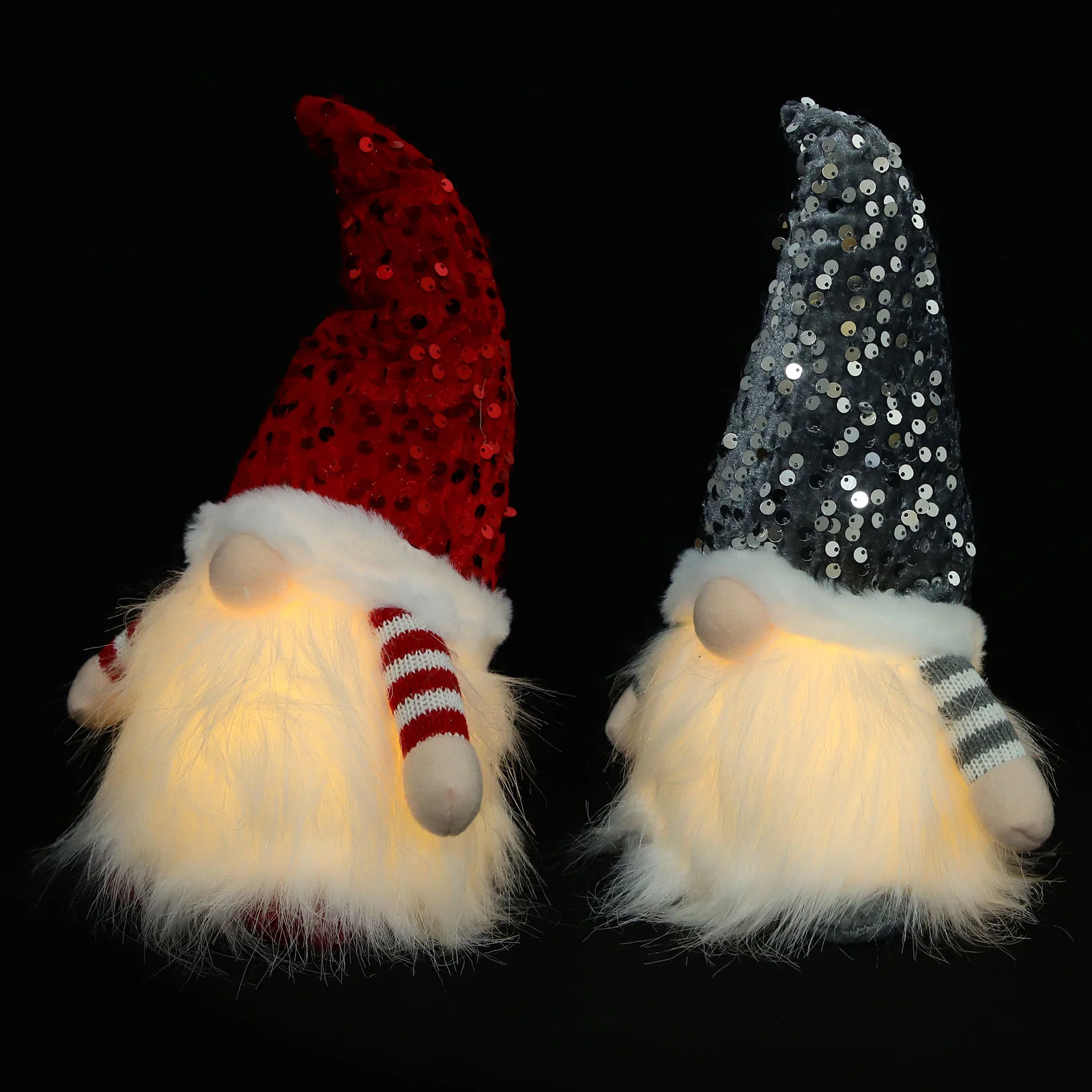 

2 Pcs Christmas Light Up Ornament Chrismas Gifts Plush Gnome Stuffed Shine Gofts Ornaments Cloth Luminous