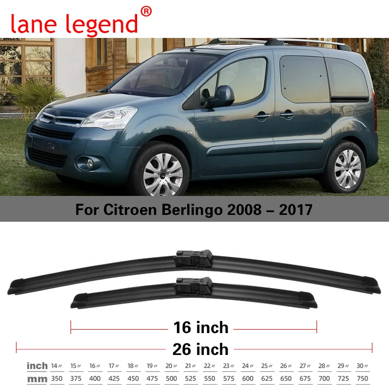 

Комплект щеток переднего стеклоочистителя автомобиля для Citroen Berlingo B9 2008-2017 2016 2015 2014 лобовое стекло 26 "+ 16"