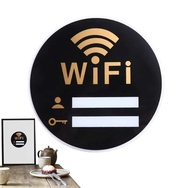 

Wi-Fi-знак на доску, износостойкий акриловый кодовый знак для гостей, самоклеящийся, устойчив к падению, для кофейни