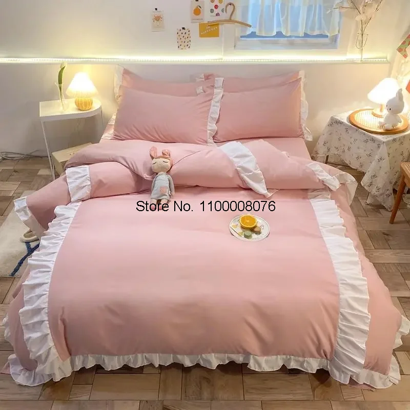 

Girl Heart Bed Sheet 3/4 PCS Set Single Double Extra Soft And Comfortable Sheet Bedsheet Pillowcase Can Be Used All Year Round