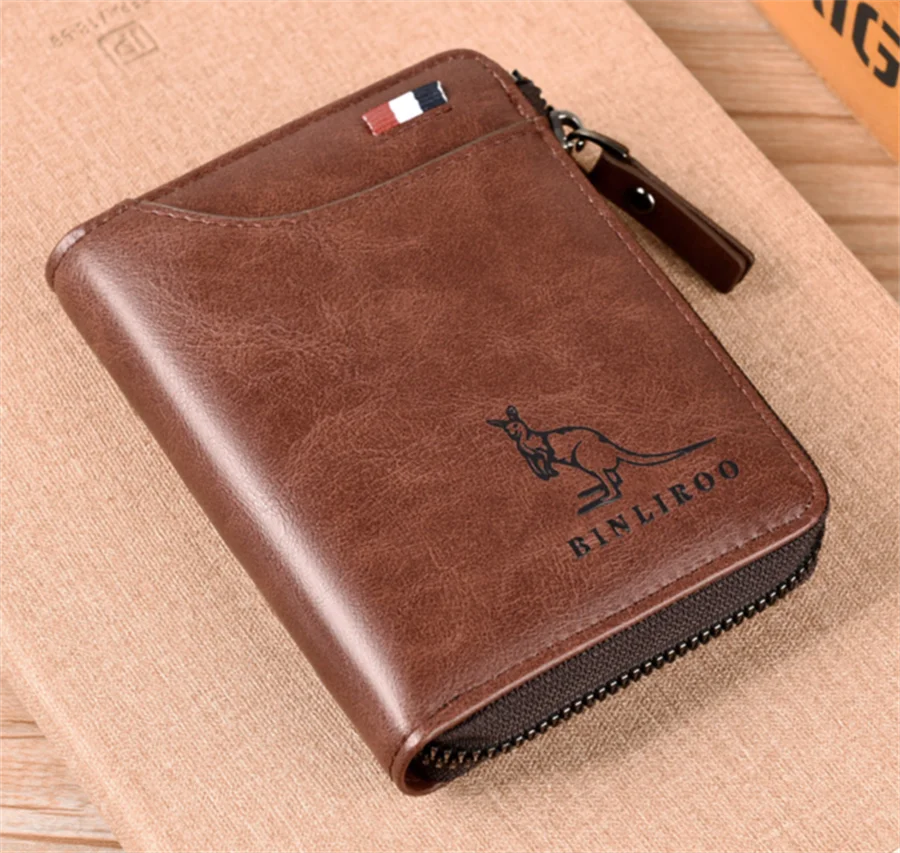 Brand Soft Men Wallets Fashion New Card Holder Multifunction Organ Leather Purse For Male Zipper Wallet With Coin Pocket