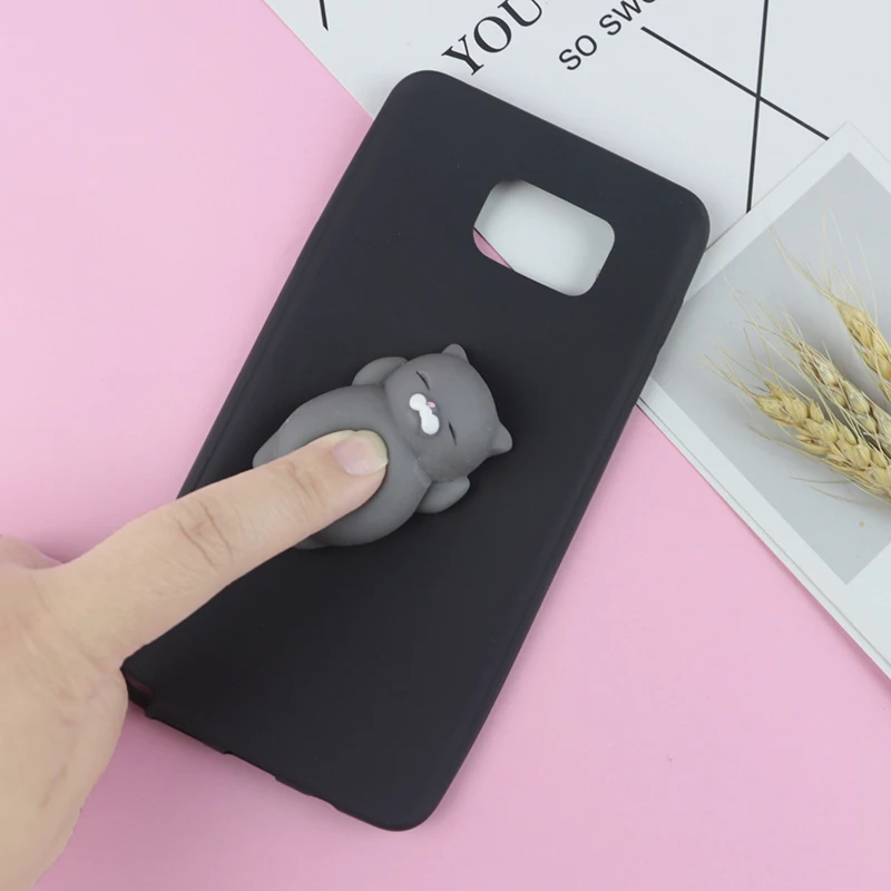 Мягкий чехол для телефона с объемными игрушками и котом Samsung Galaxy Note 9 10 20 A3 2016 A5 2017 A6