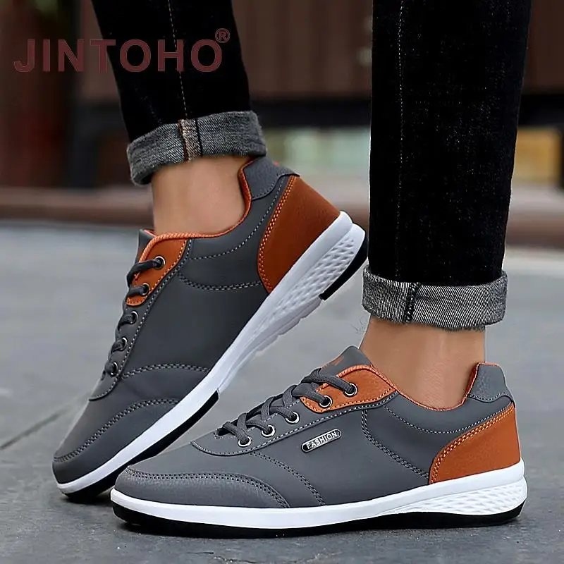 Мужские кроссовки на шнуровке микрофибра кожа Повседневная Классическая обувь
