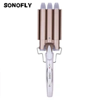 sonofly 22mm triple barrel hair curler egg roll wavy hairstyle profession hairdressing tool women electric curling iron jf 270