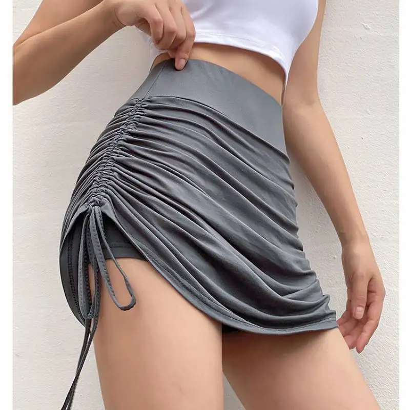 skirt women sexy  drawstring slim  hot pants summer thin  clothes  harajuku  Casual  Pleated  Above Knee, Mini  tennis skirt