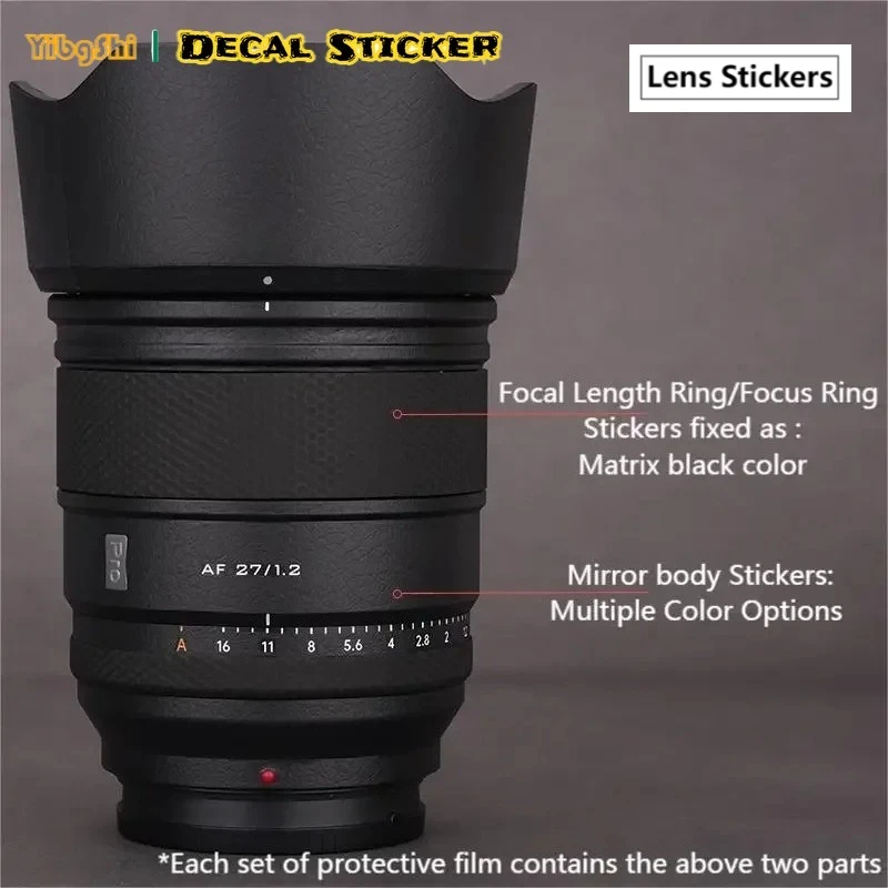 Фото Для Viltrox AF 27 мм F1.2 Pro E/XF/Z крепление объектива наклейка кожу виниловая пленка защитная пленка покрытие AF 27 1.2 F/1.2 №2
