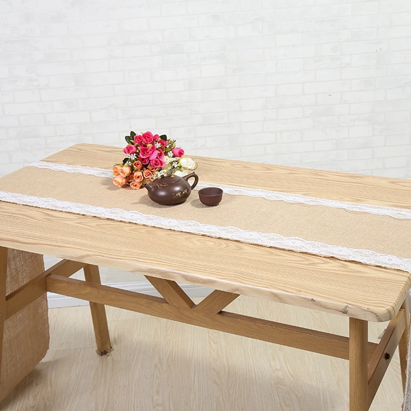 4 шт. кружевные дорожки для стола ретро из мешковины деревенской свадьбы