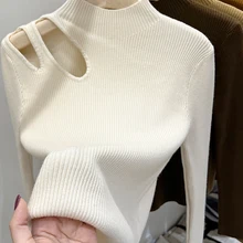 Autumn Winter Sexy Hollow Out Women Sweaters Tops Slim Vintage Jumper Soft Warm Pull Female Casual Pullover Knitted Sweater