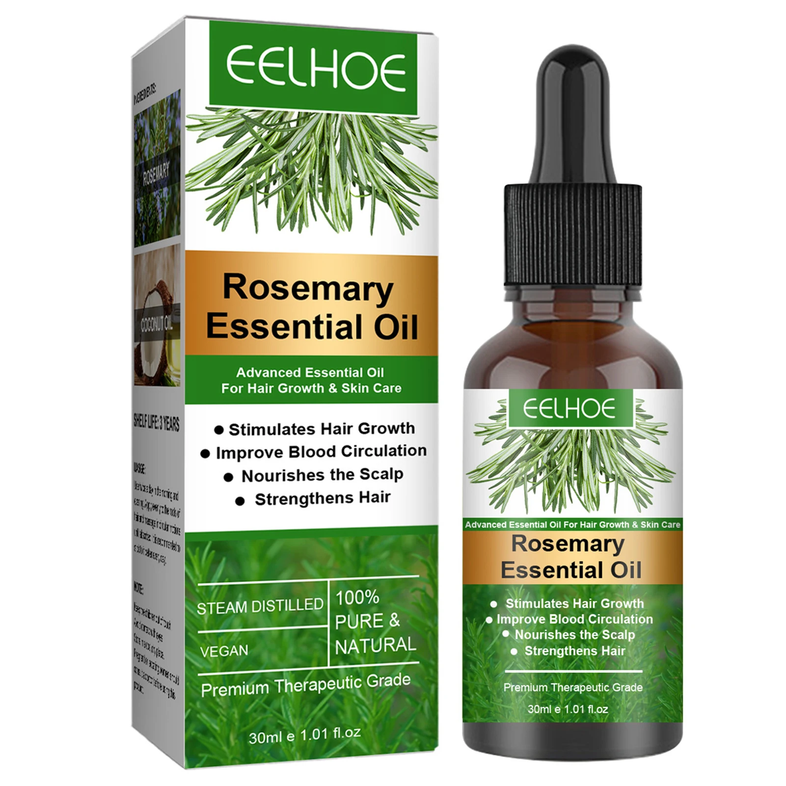 

Rosemary Essential Oil Hair Growth Oils Pure Natural 30ML Hair Essential Oils For Nourish Shiny Hair Healthy Hair Care