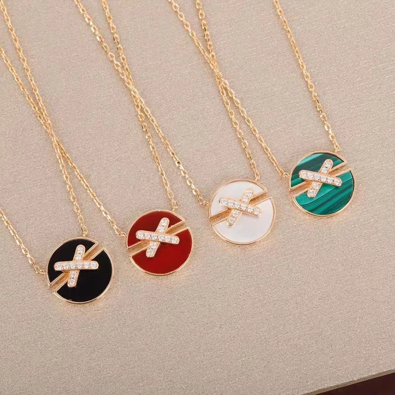 

Женское ожерелье из розового золота Harmony links games, модная Роскошная короткая цепочка из фритиллярного малахита, подарок, роскошные украшения