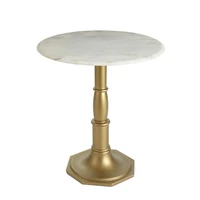 light luxury marble small round coffee table solid wood corner table