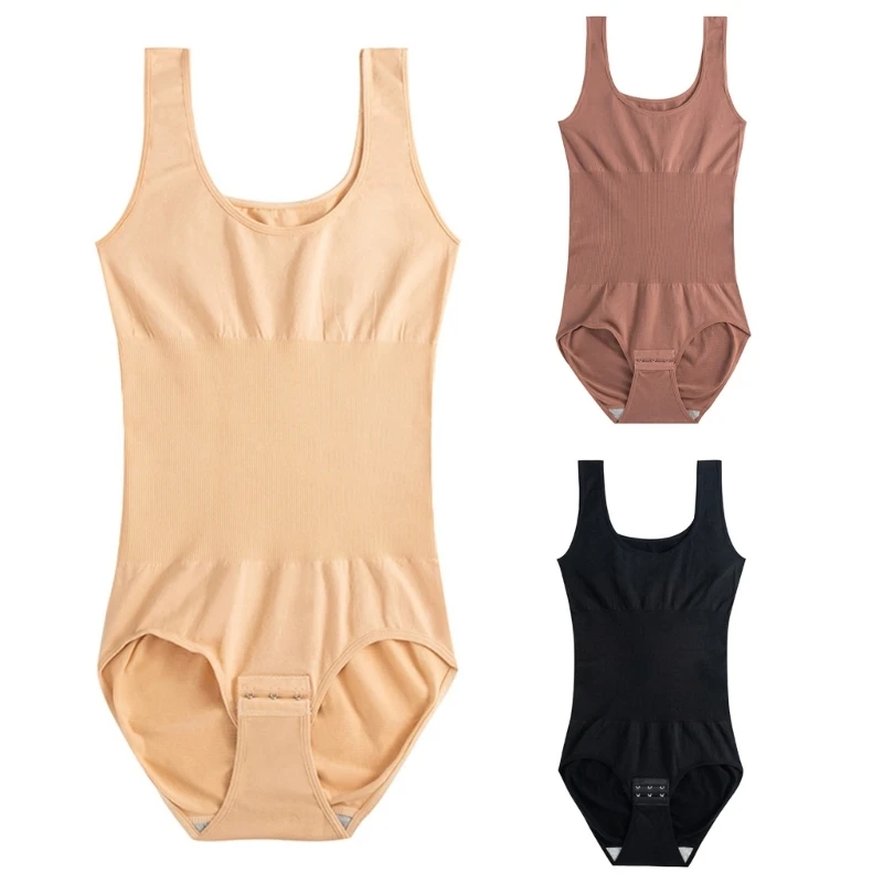

Tummy Control Full Body Shaper Crotch Buckle Seamless Scoop-Neck Jumpsuit P8DB