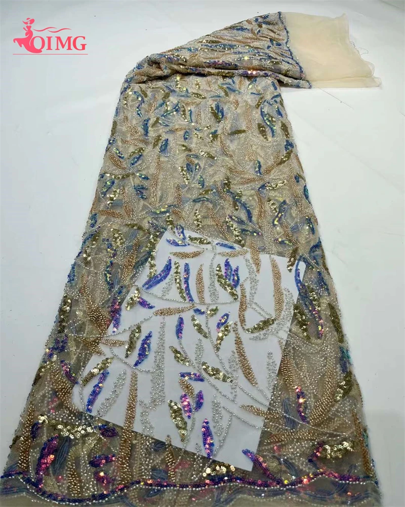 OIMG фиолетовая новейшая Тюлевая кружевная ткань африканская вышивка гипюровые