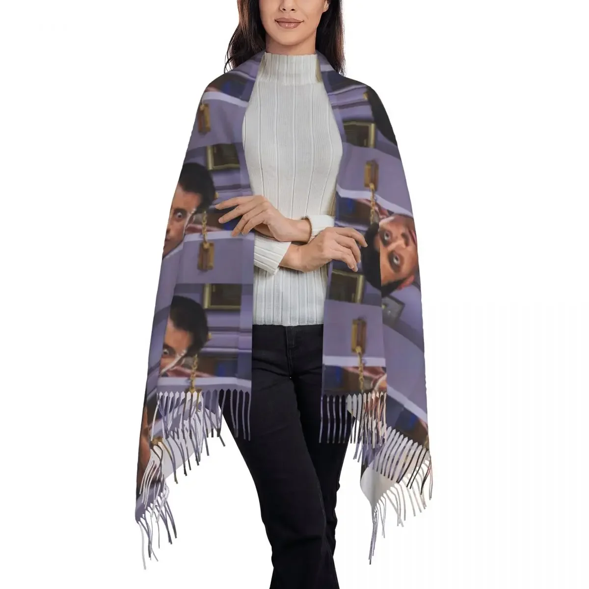 Забавный шарф с принтом на заказ для мужчин и женщин Осень-зима теплые шарфы