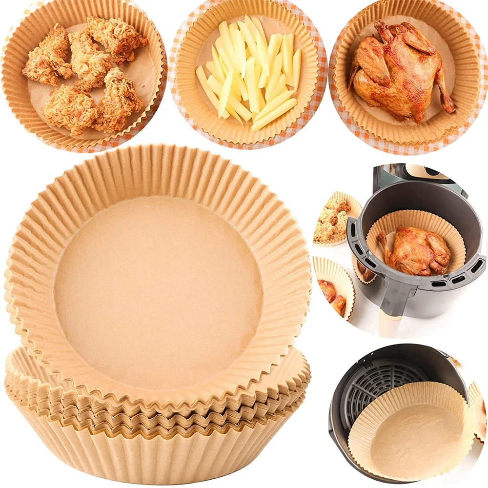 

25/50pcs Air Fryer Disposable Baking Paper Oil Proof For Household Barbecue Plate Food Oven Pan Pad Kitchen Accessories Tools