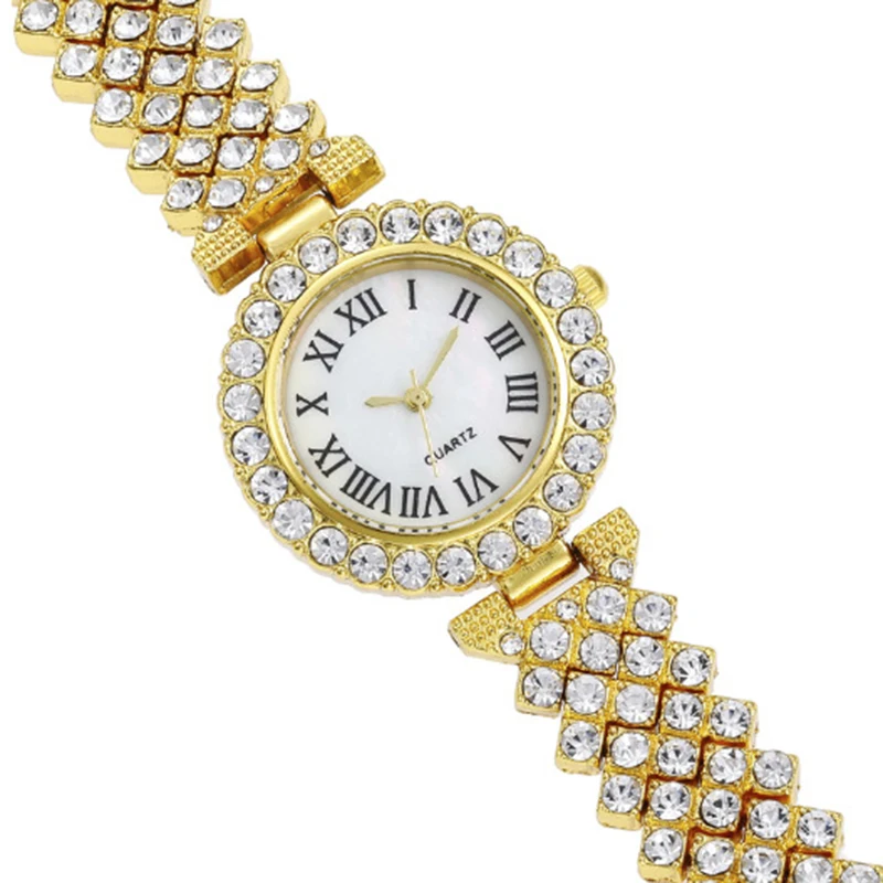 Модные женские кварцевые часы со стразами роскошный дизайн для женщин браслет