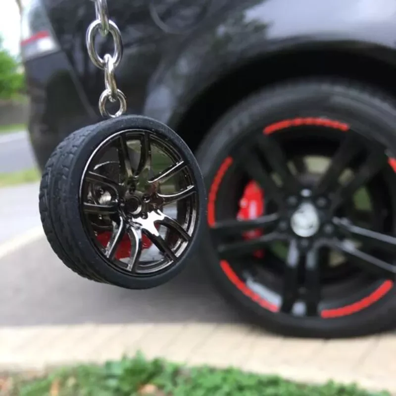 

Car Wheel Turbo Keychain Key ring with Brake Discs Car Tire Wheel Keychain Auto Car Key Chain Keyring For BMW fans