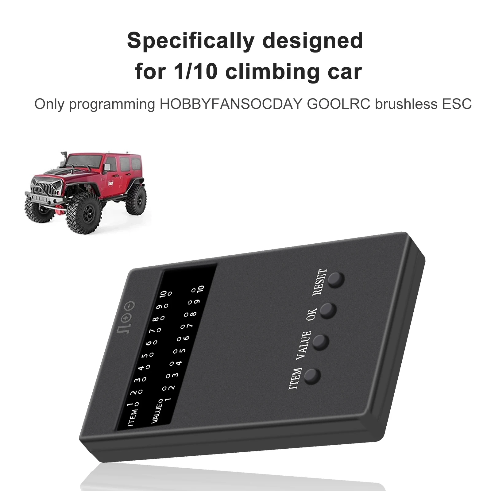 

RC Program Card for HobbyFans/OCDAY/GOOL Brushless ESC 1/10 Off-Road RC Crawler Car Electronic Speed Controller Programming Card