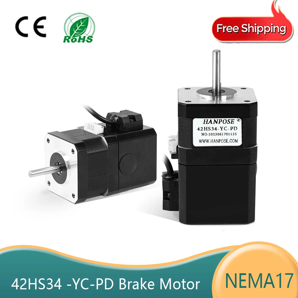 

Бесплатная доставка, шаговый электродвигатель NEMA17 с высоким крутящим моментом, 28 нм, см, 4 провода, 1,3 А, 42 hs34-yc-pd для 3D гравировального станка, постоянный магнит
